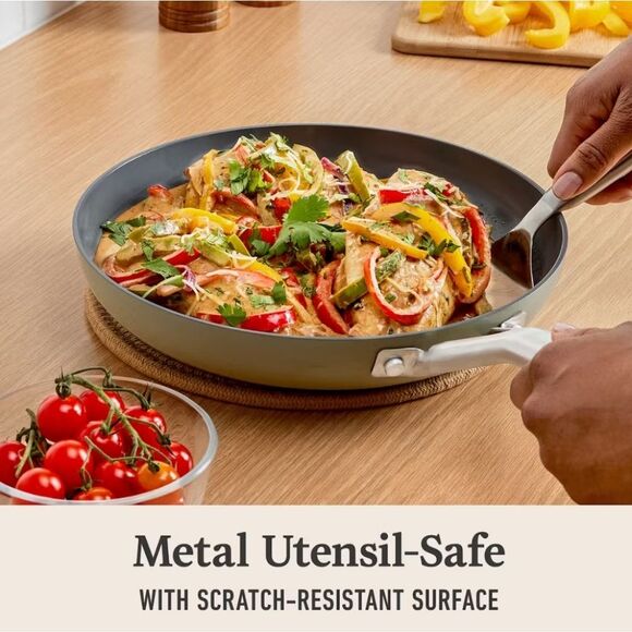 Calphalon Ceramic Non-Stick 8 & 10" Fry Pan Set- Silver Ash - Picture 5 of 13